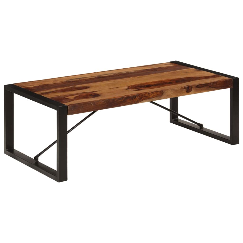 Black Coffee Table 47.2"x23.6"x15.7" Solid Sheesham Wood P749
