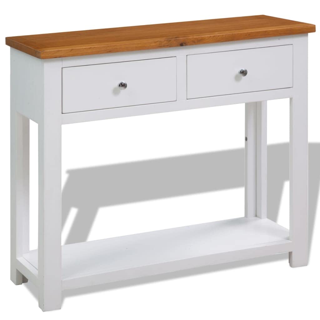 Rustic Brown 2 Drawer Solid Oak & Acacia Console Table H64926