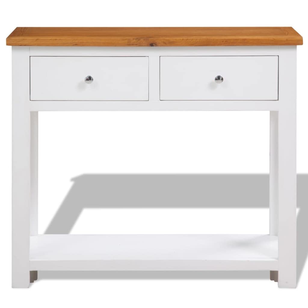 Rustic Brown 2 Drawer Solid Oak & Acacia Console Table H64926