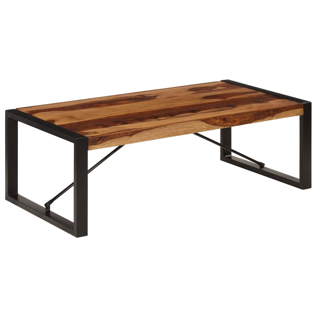 Black Coffee Table 47.2"x23.6"x15.7" Solid Sheesham Wood P749