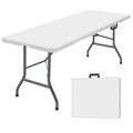 White Portable Folding Table with Carrying Handle K412