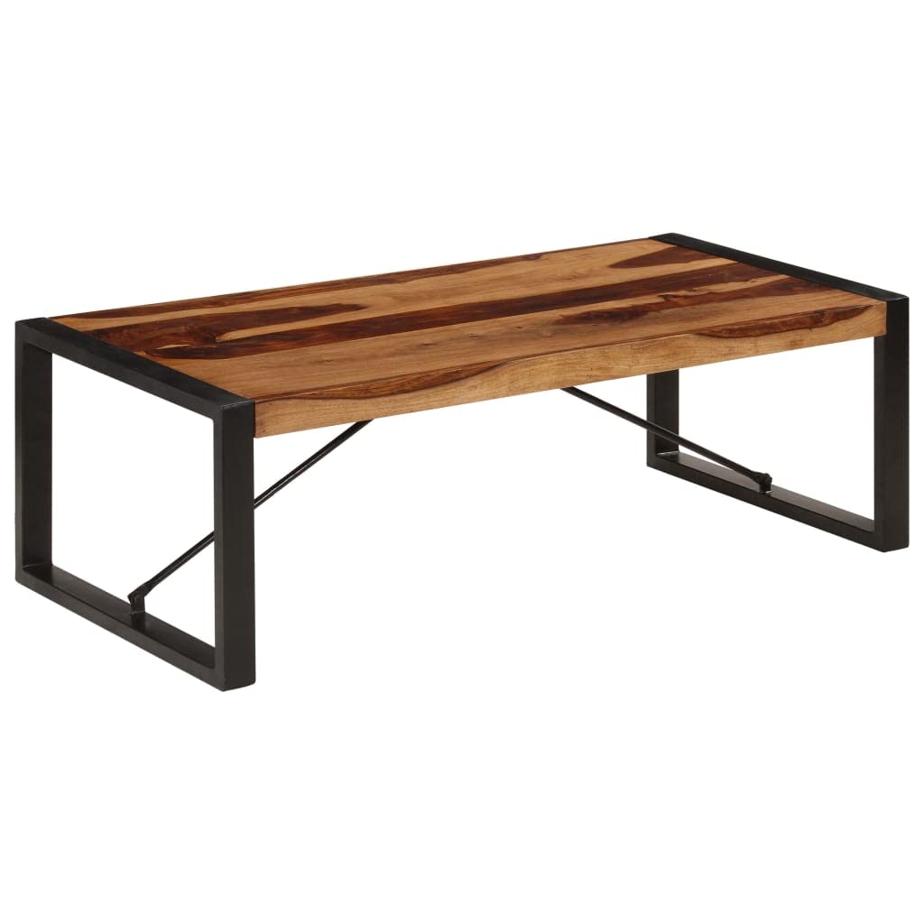 Black Coffee Table 47.2"x23.6"x15.7" Solid Sheesham Wood P749