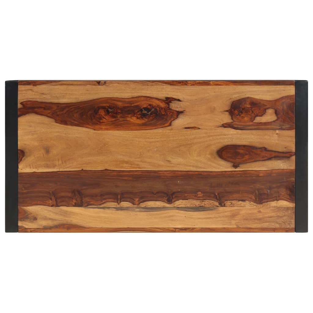 Black Coffee Table 47.2"x23.6"x15.7" Solid Sheesham Wood P749