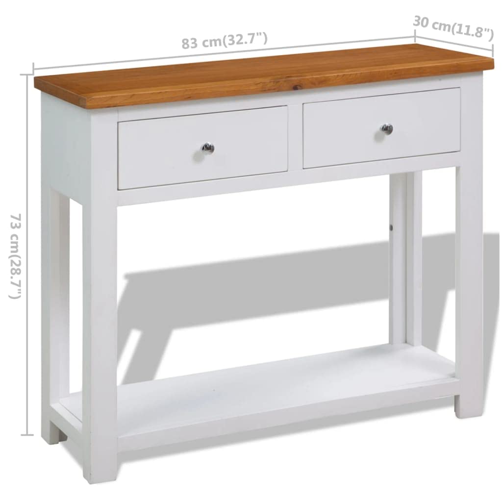 Rustic Brown 2 Drawer Solid Oak & Acacia Console Table H64926