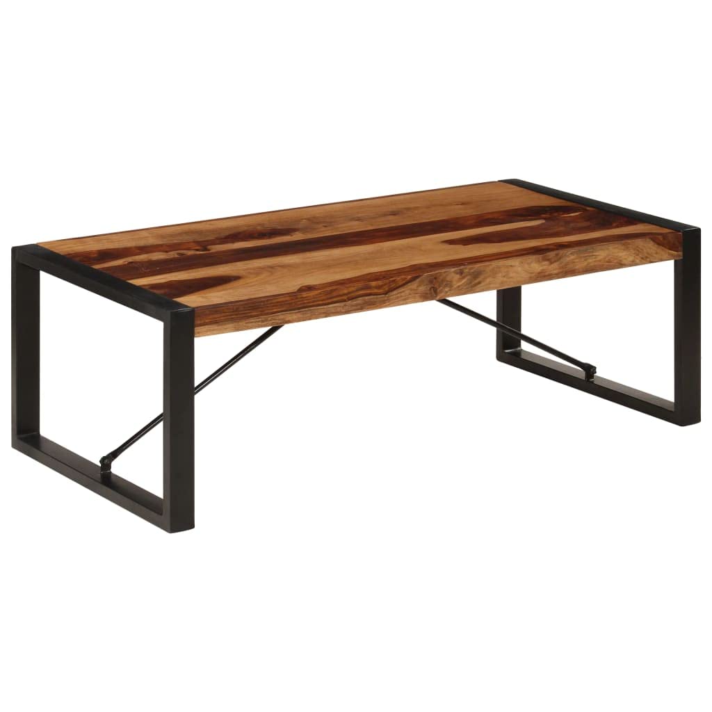 Black Coffee Table 47.2"x23.6"x15.7" Solid Sheesham Wood P749