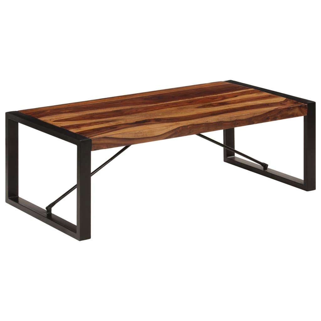 Black Coffee Table 47.2"x23.6"x15.7" Solid Sheesham Wood P749