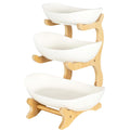 3-Tier Oval Fruit Basket with Bamboo Stand Q4607