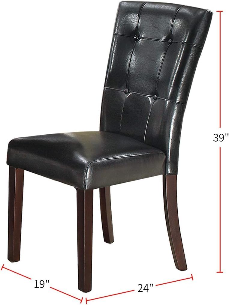 Black Faux Leather Dining Chairs Set of 2 S189039