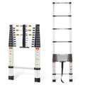 10.5 ft Aluminum Telescopic Ladder with Non-Slip Feet X645
