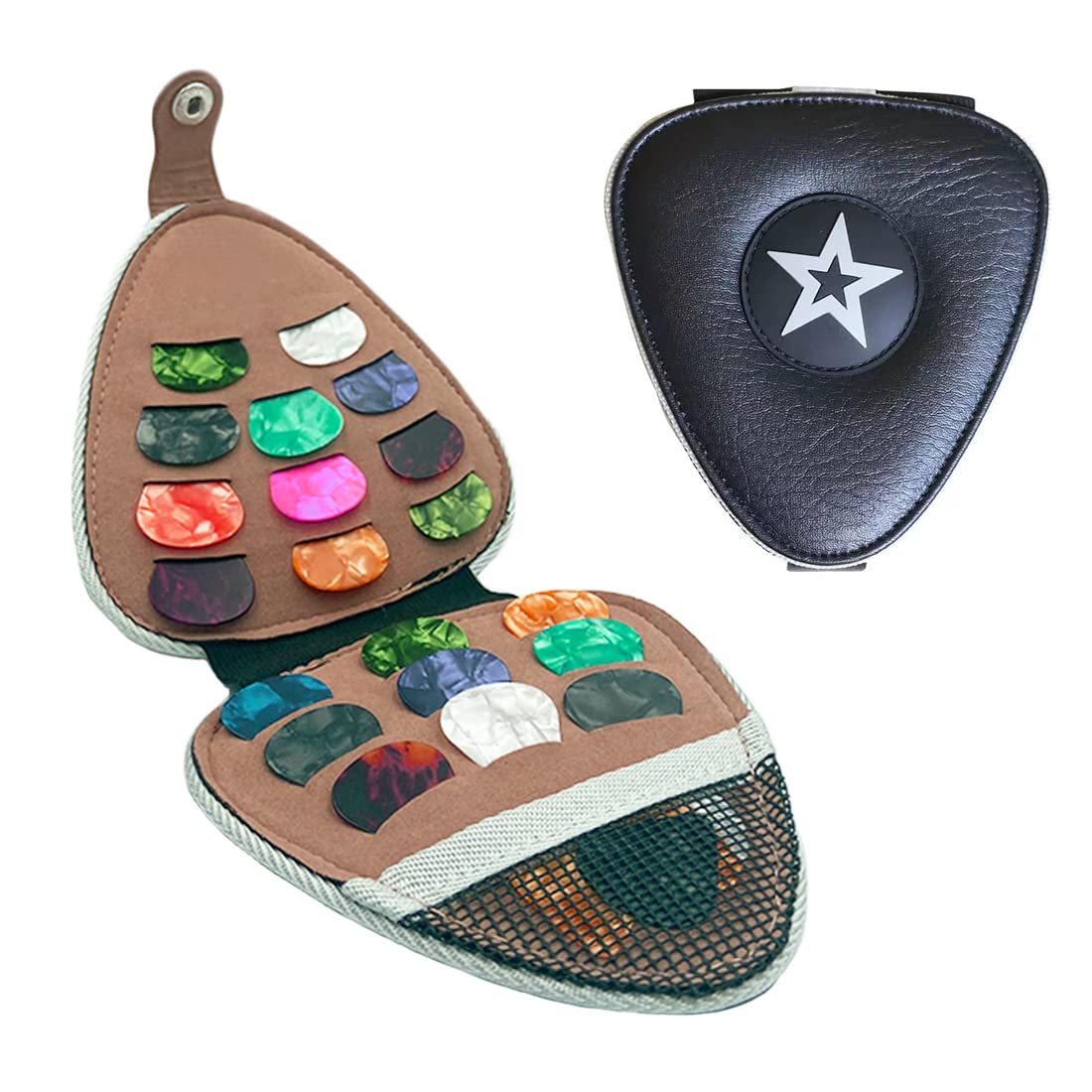 Guitar Pick Holder Case Bag with 24pcs Colorful Picks J29916