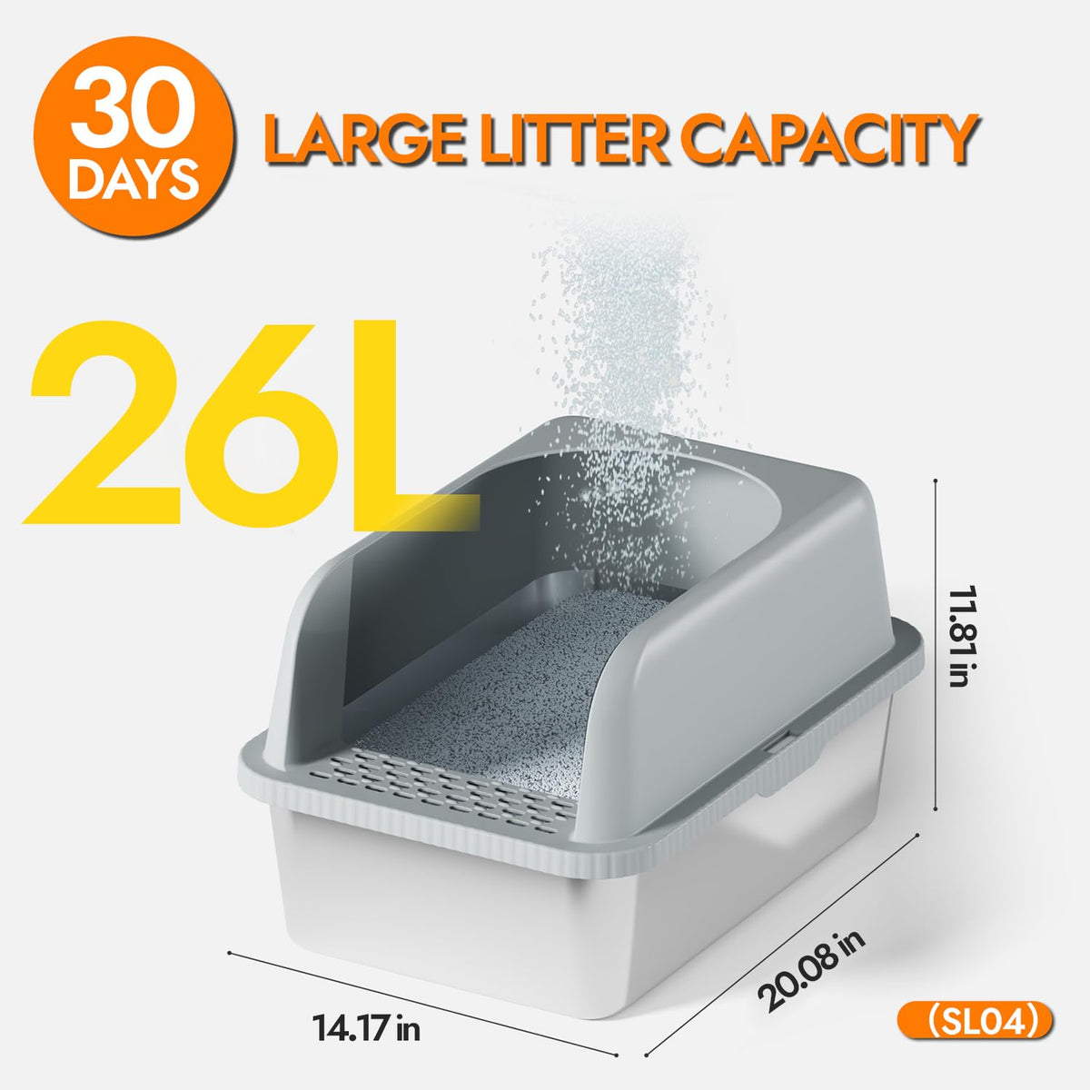 Stainless Steel Cat Litter Box with Lid B6363