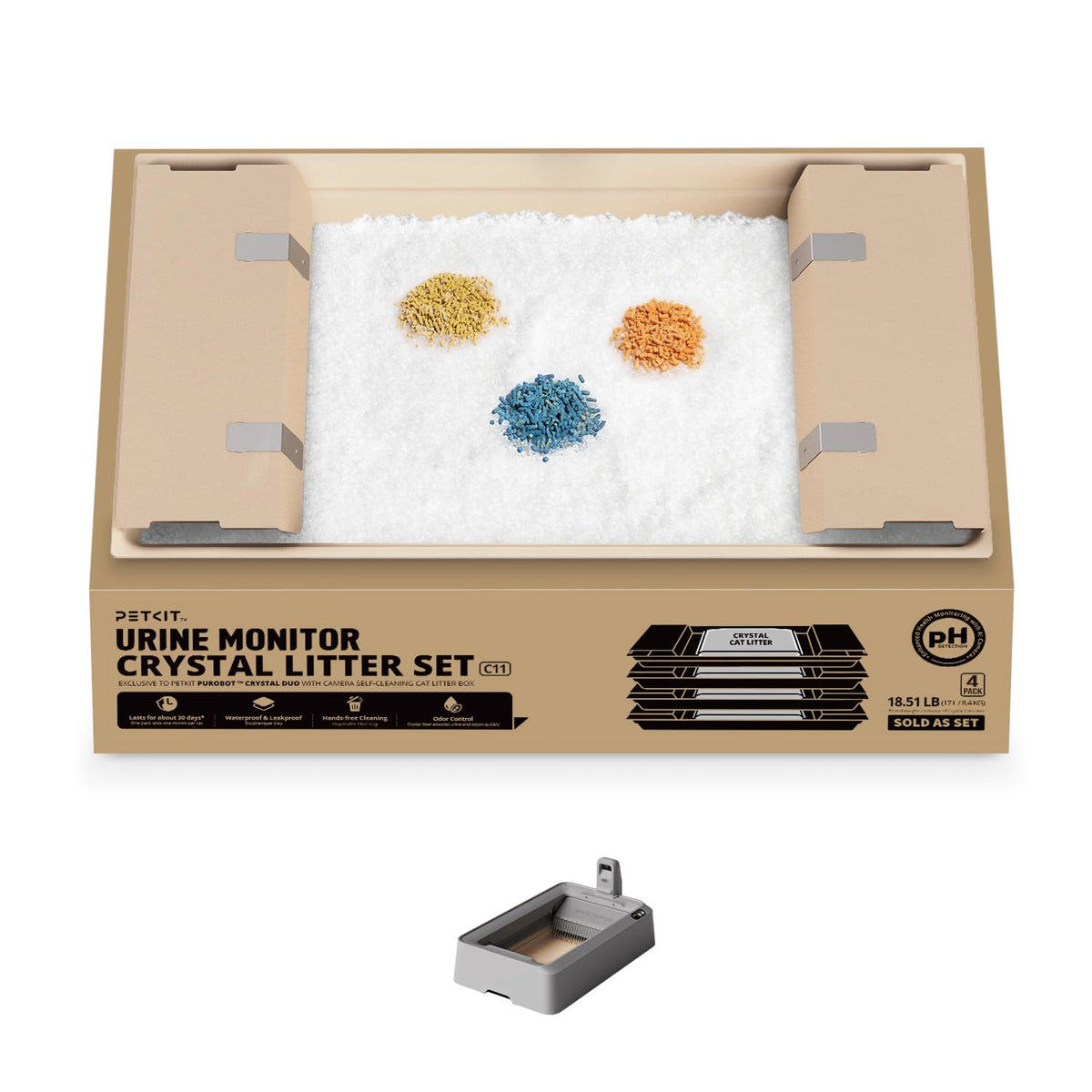 Cat Litter with Tray, 4.5 lb×4 Packs K822