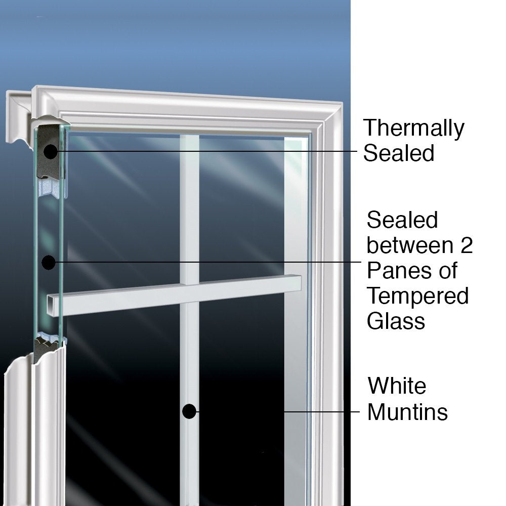 Steel Primed Left-Hand Inswing 1/4 Lite 4-Panel Prehung Front Door 36" x 80" G365