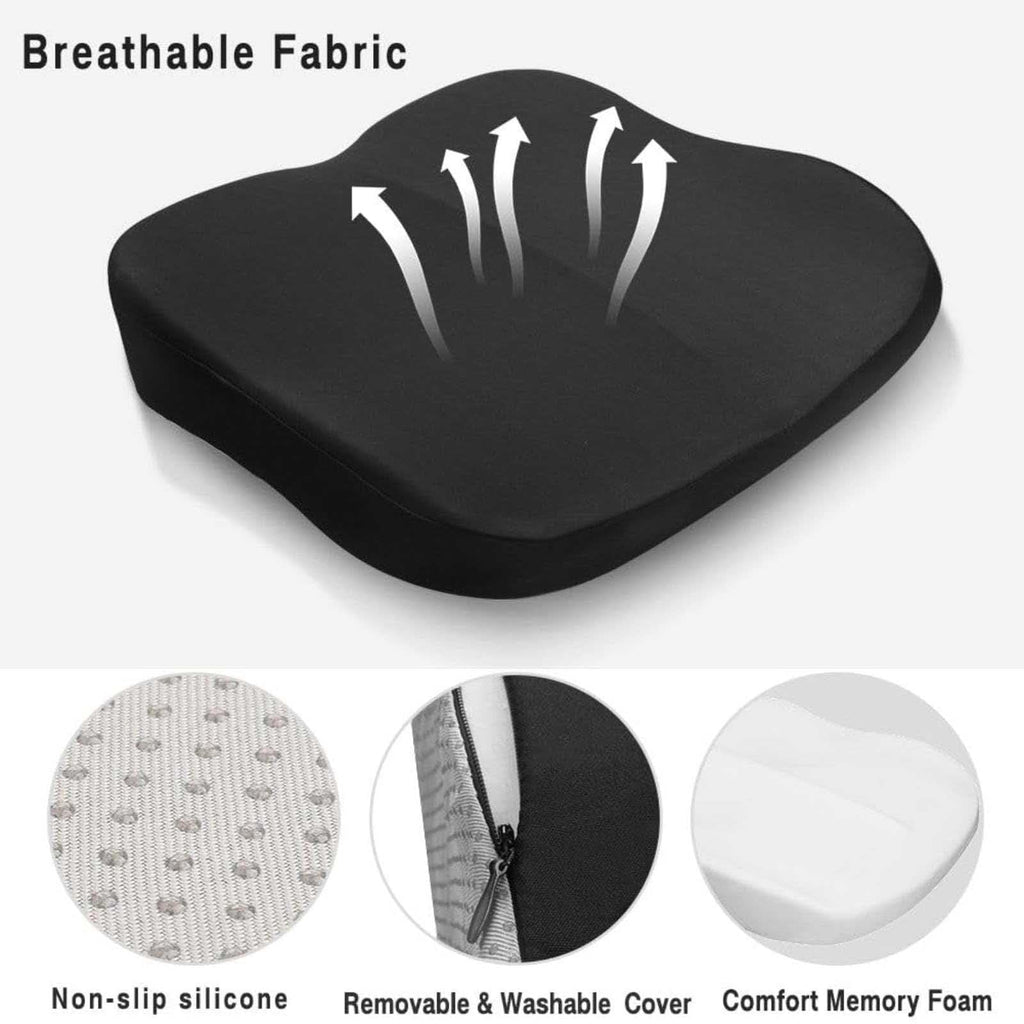Memory Foam Seat Cushion Non-Slip Car Booster Pad with Adjustable Strap A477