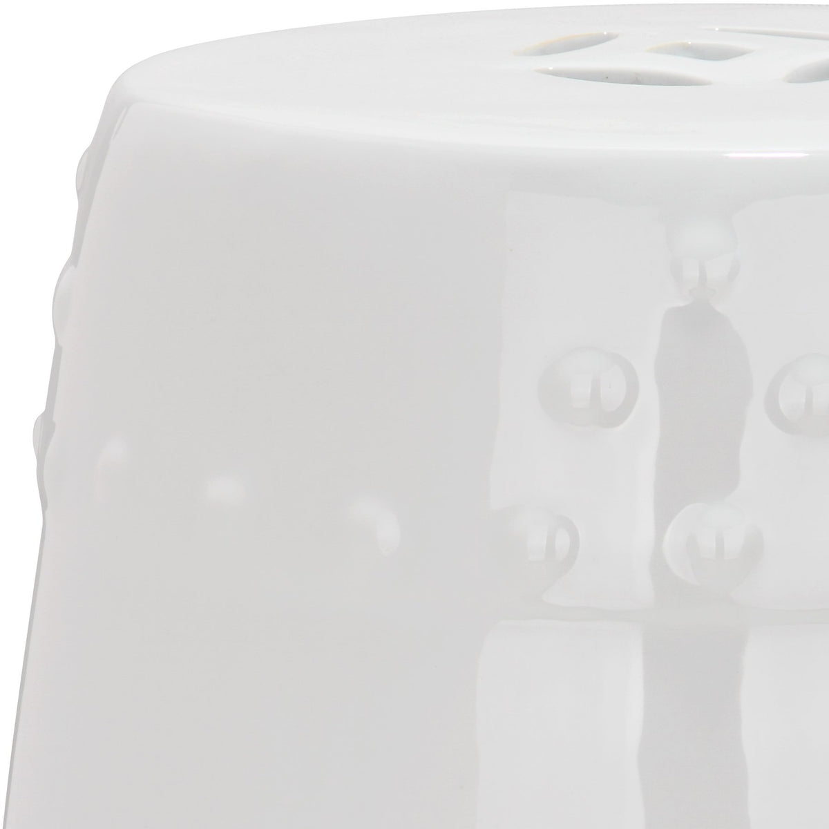 White Ceramic Garden Stool A874