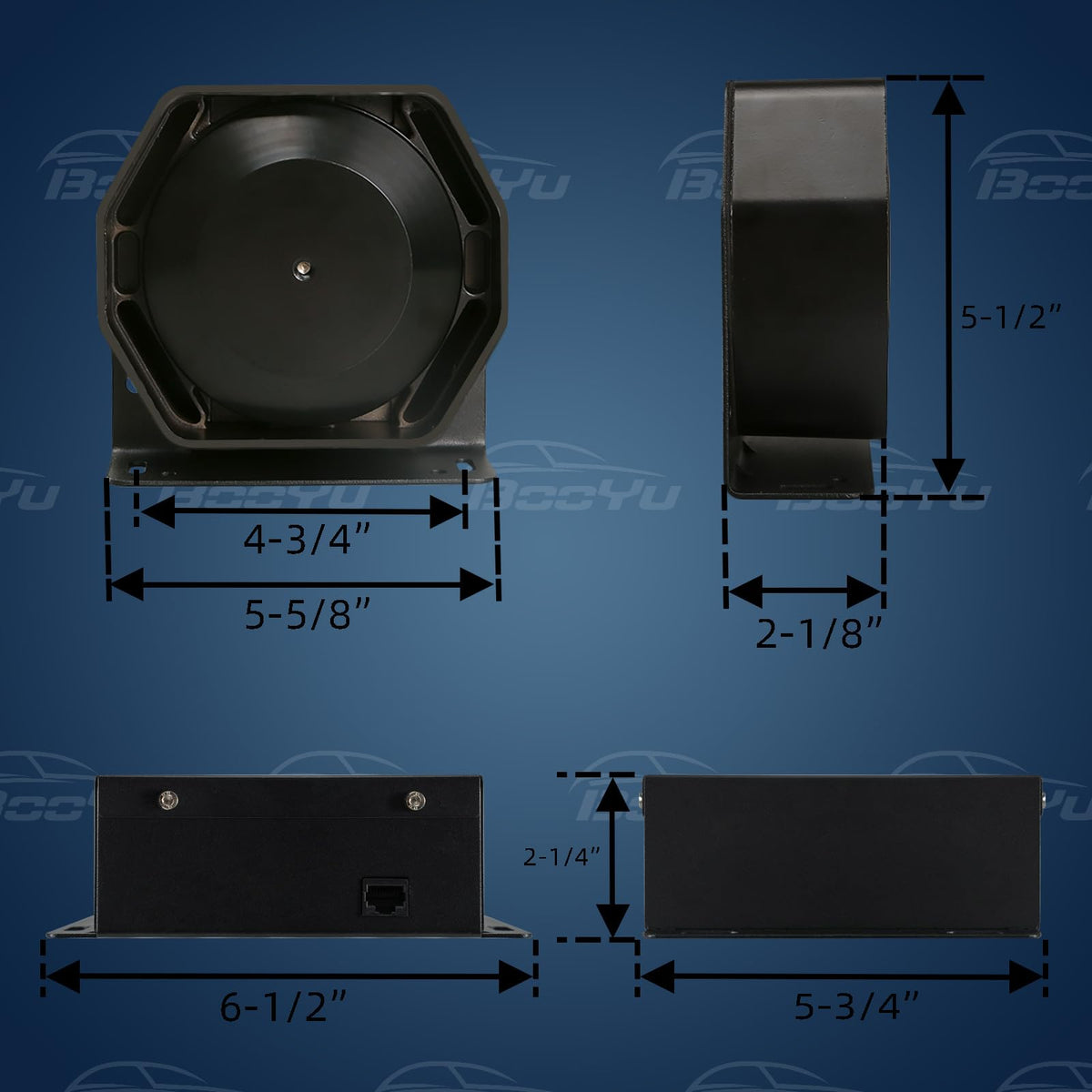 200W Emergency Slim Horn Speaker Siren PA System with Handheld Microphone P141214