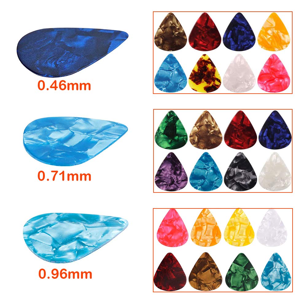 Guitar Pick Holder Case Bag with 24pcs Colorful Picks J29916