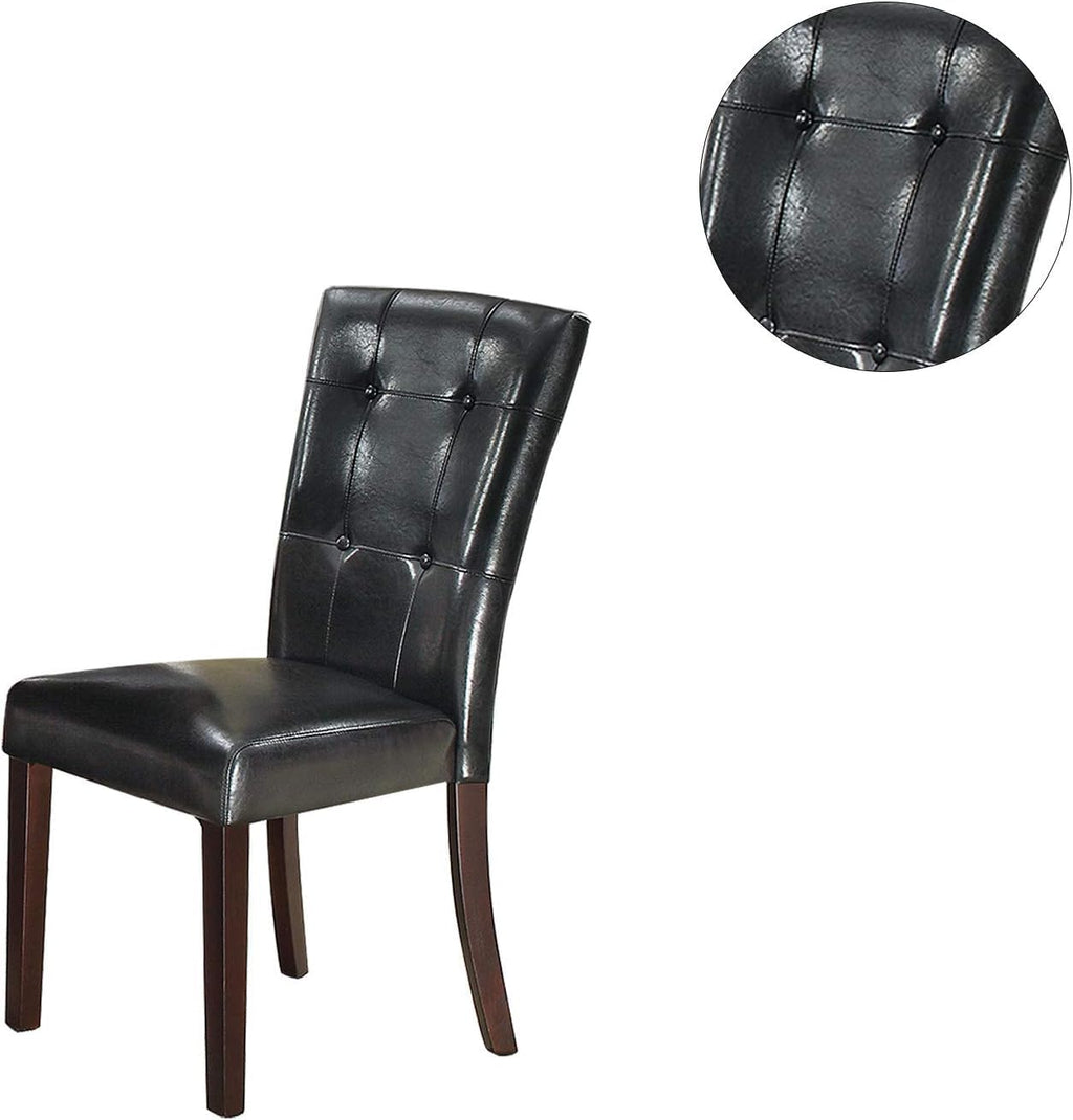 Black Faux Leather Dining Chairs Set of 2 S189039