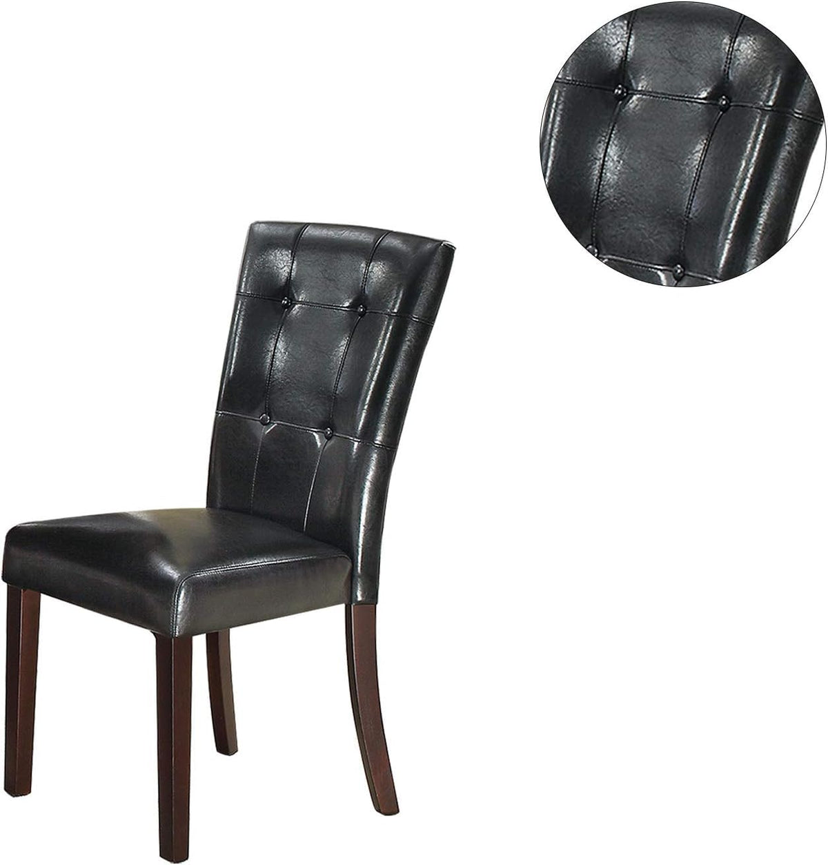 Black Faux Leather Dining Chairs Set of 2 S189039