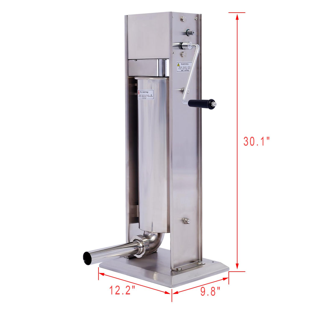 Stainless Steel Vertical Sausage Stuffer 15LB/7L with 4 Stuffing Tubes U727261