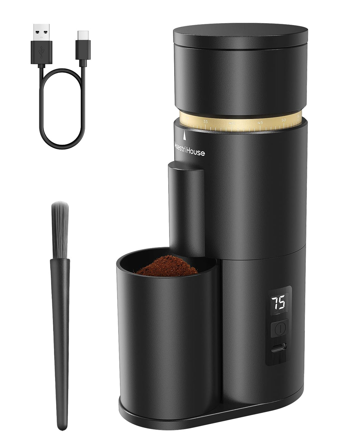 Rechargeable Single-Dose Burr Coffee Grinder H677425