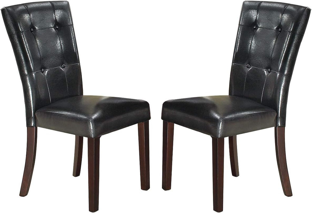 Black Faux Leather Dining Chairs Set of 2 S189039