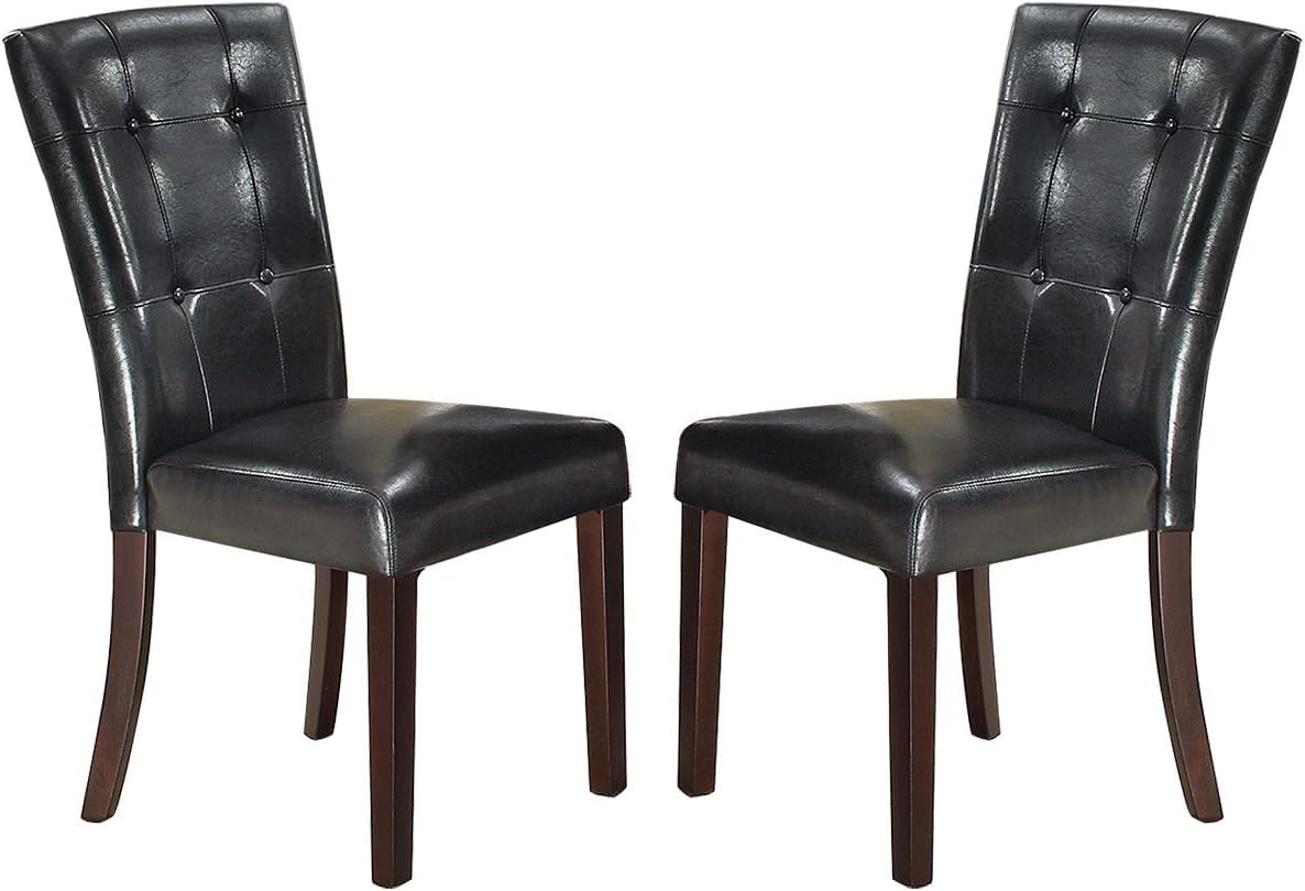 Black Faux Leather Dining Chairs Set of 2 S189039