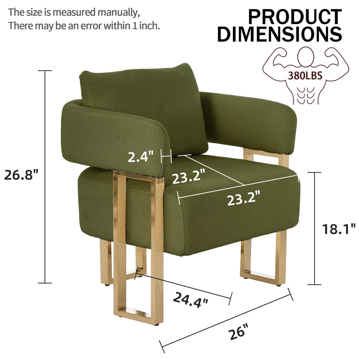 Velvet Upholstered Accent Chairs Set of 2 with Golden Metal Legs Z649562