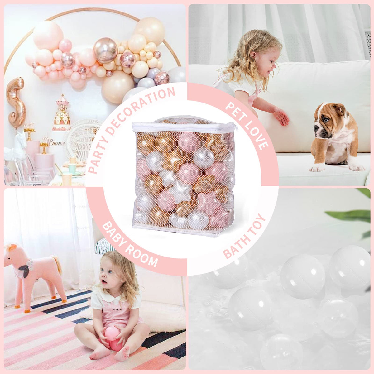 50 100 200 Count Star Ball Pit Balls Non-Toxic Plastic H934840
