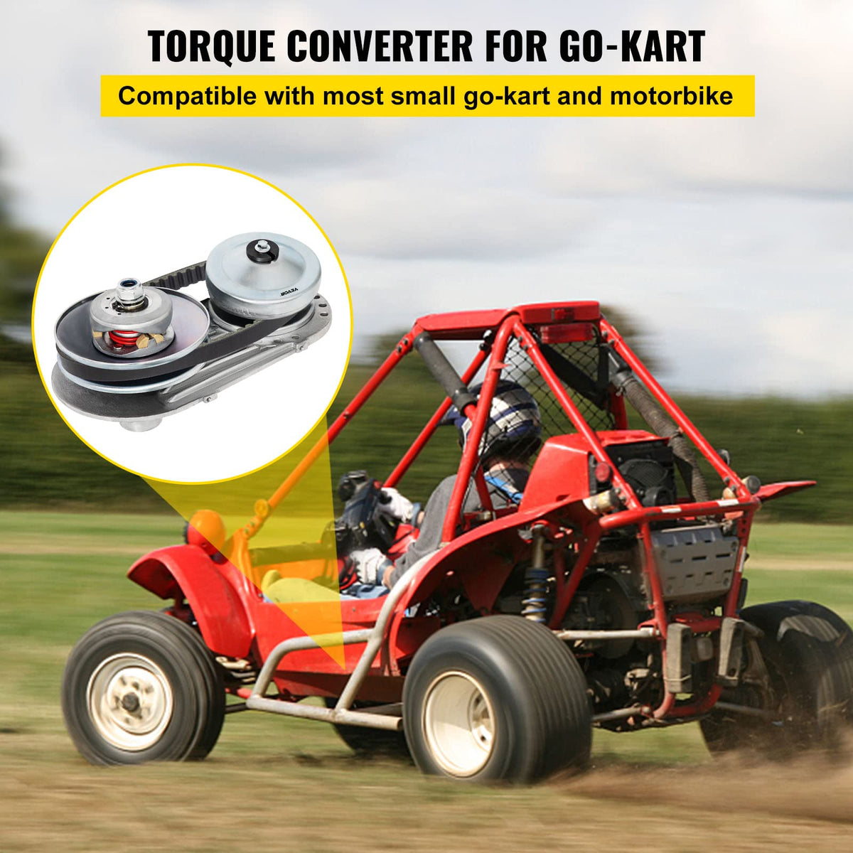 Torque Converter Go Kart Clutch 1 Inch 10T 40/41 and 12T 35 Chain Drive Belt L3758