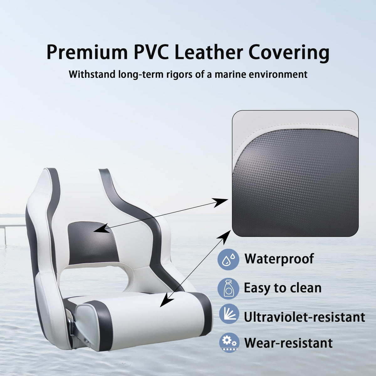 White Black Boat Seat M6278