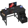 Black 47 Inch Computer Desk with File Drawers Cabinet W74789