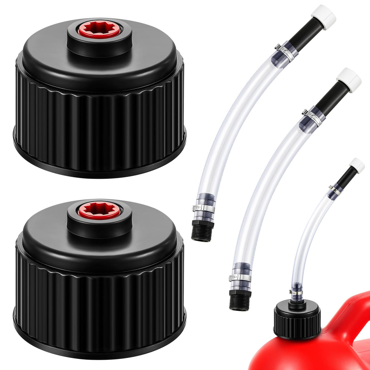 4 Pcs Fuel Jug Cap Replacement with Hose Kit R36635