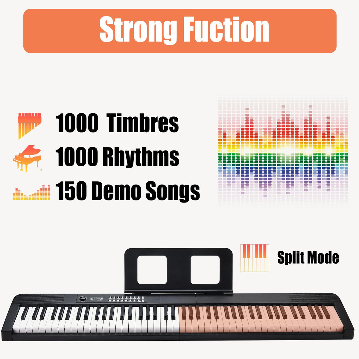 88 Key Digital Piano with Semi Weighted Keys D9213
