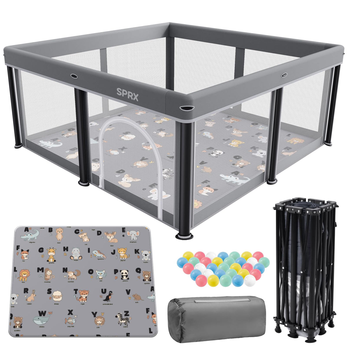 Foldable Baby Playpen with Mat and Travel Pack T772