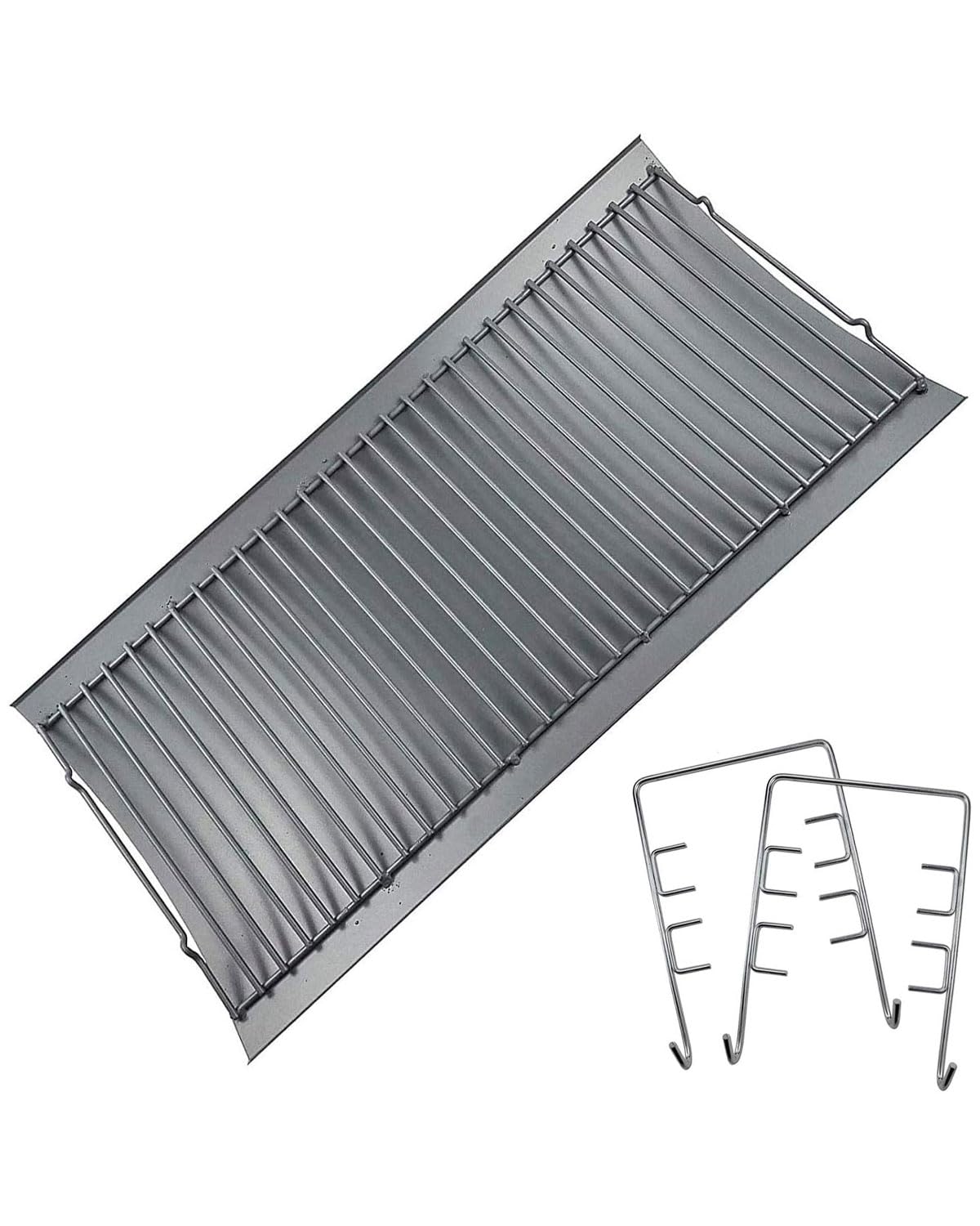 27 inch Porcelain-coated Steel Ash Pan with 2pcs Fire Grate Hanger L364