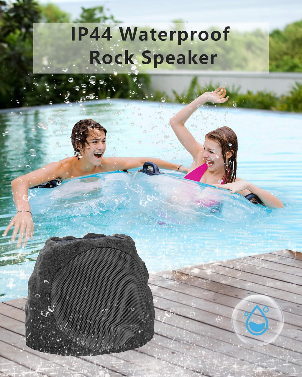 Waterproof Solar Powered Rechargeable Bluetooth Outdoor Speakers I57356