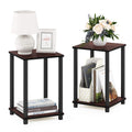 Set of 2 Dark Cherry Black End Table A6971