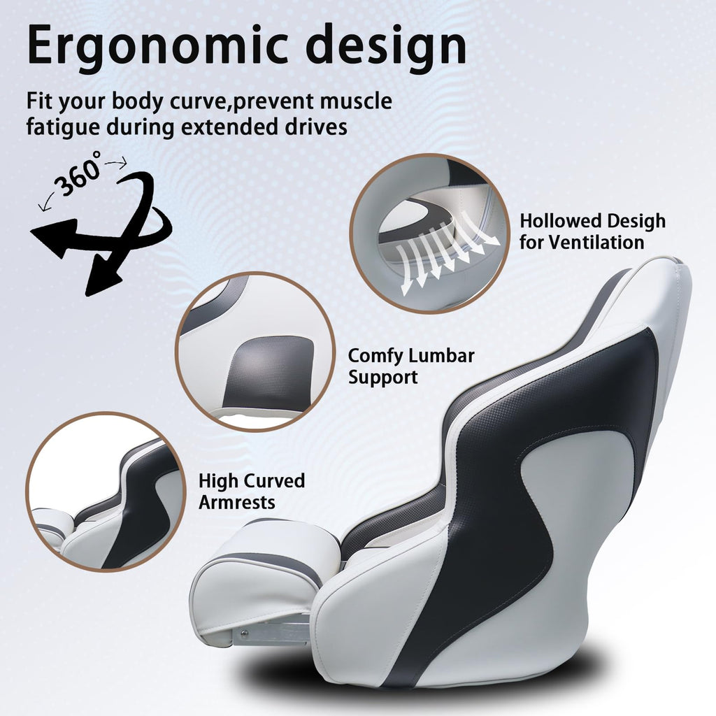 White Black Boat Seat M6278