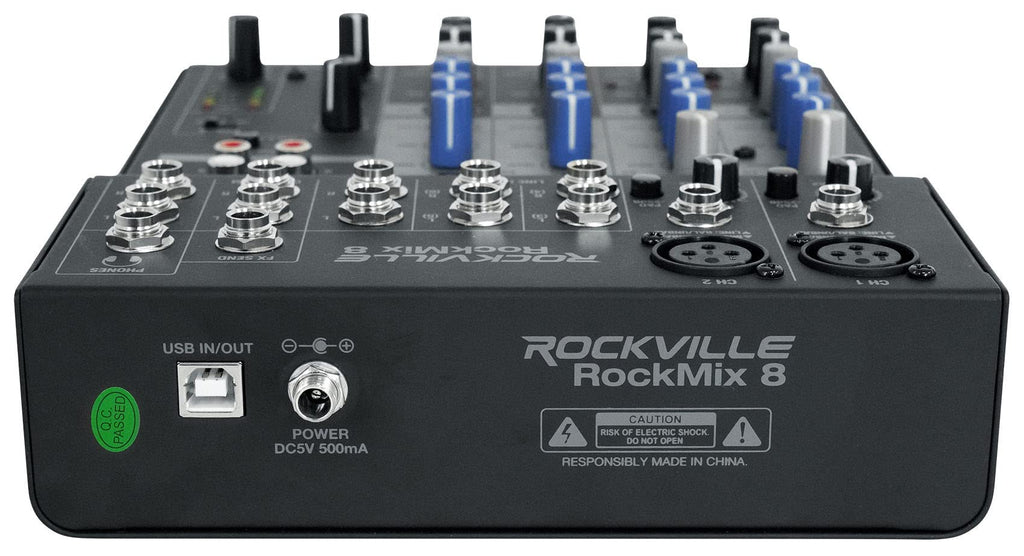 15" Powered PA Speaker Pair with 8 Mixer S98275