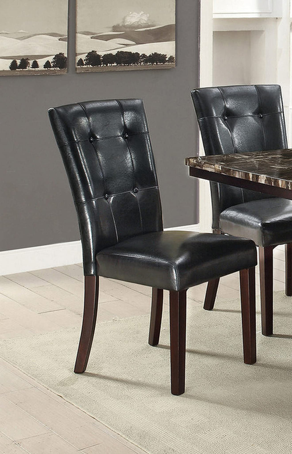 Black Faux Leather Dining Chairs Set of 2 S189039