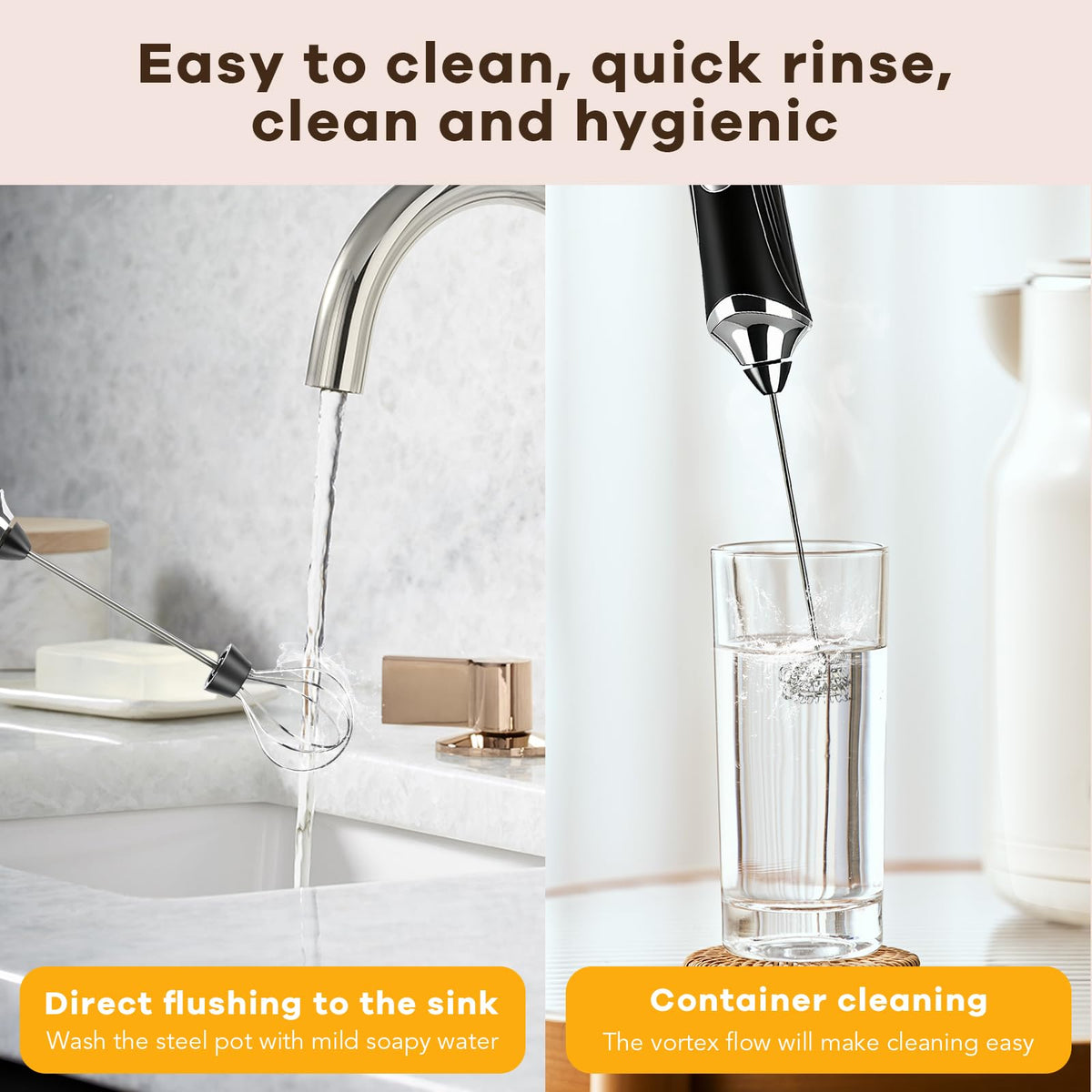 Handheld Rechargeable Milk Frother with Stand A1495