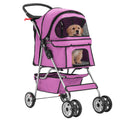 4-Wheel Foldable Pet Stroller Pink L360492