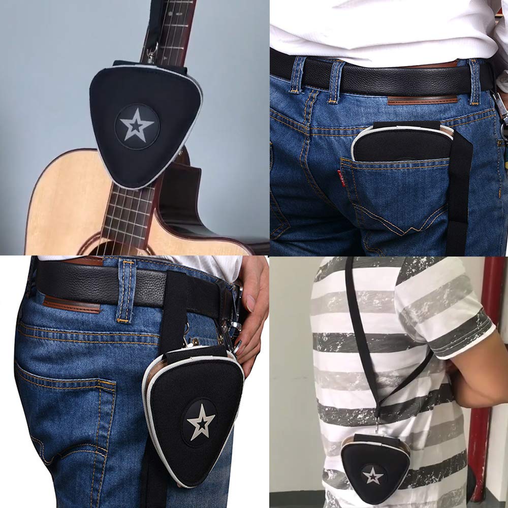 Guitar Pick Holder Case Bag with 24pcs Colorful Picks J29916