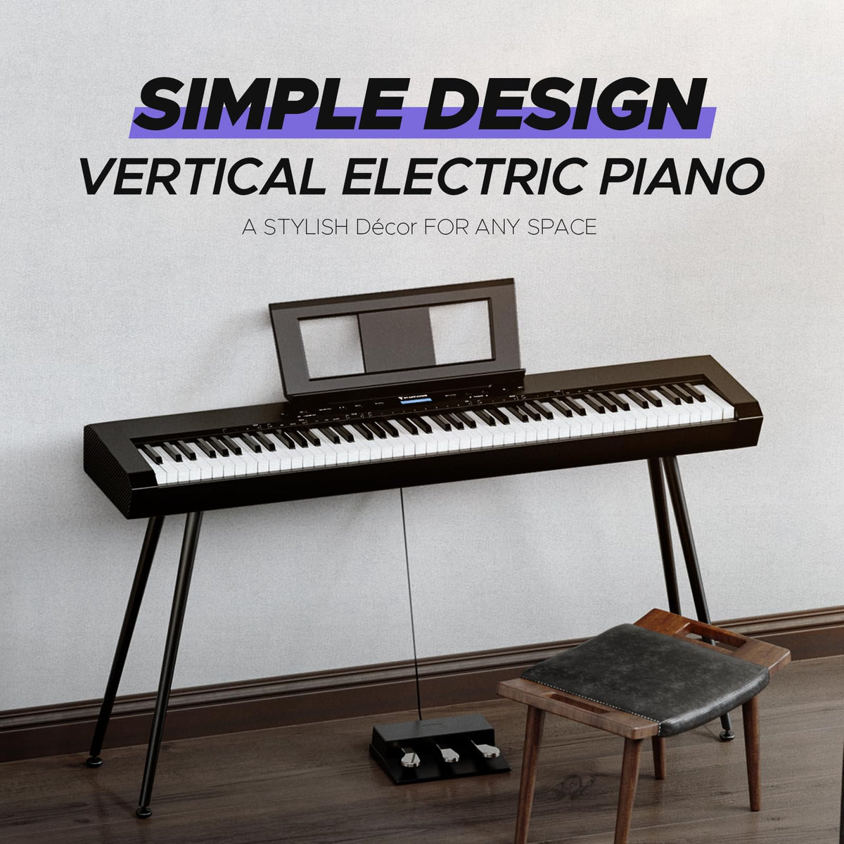 88 Key Full-Weighted Digital Piano with Triple Pedal L21330