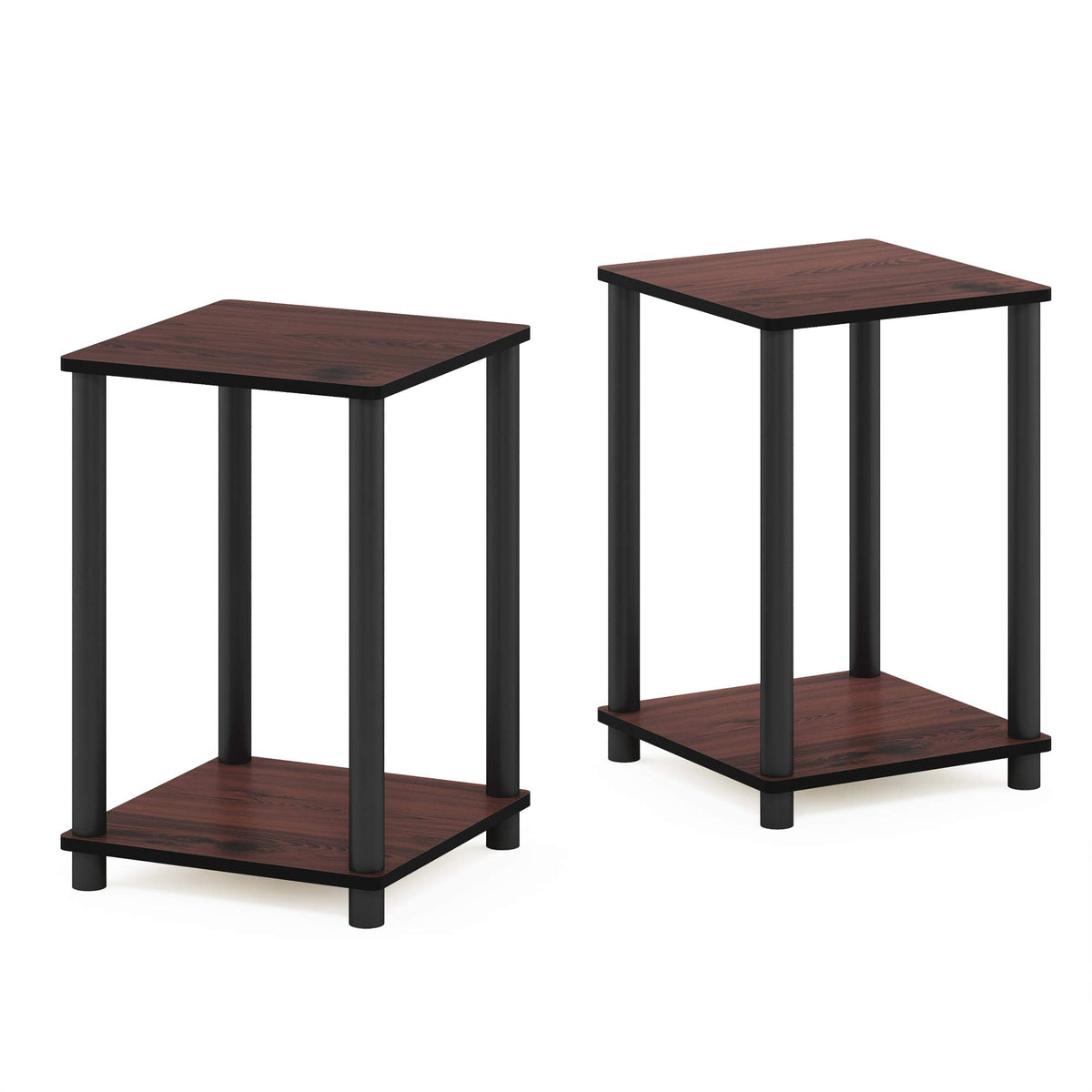 Set of 2 Dark Cherry Black End Table A6971