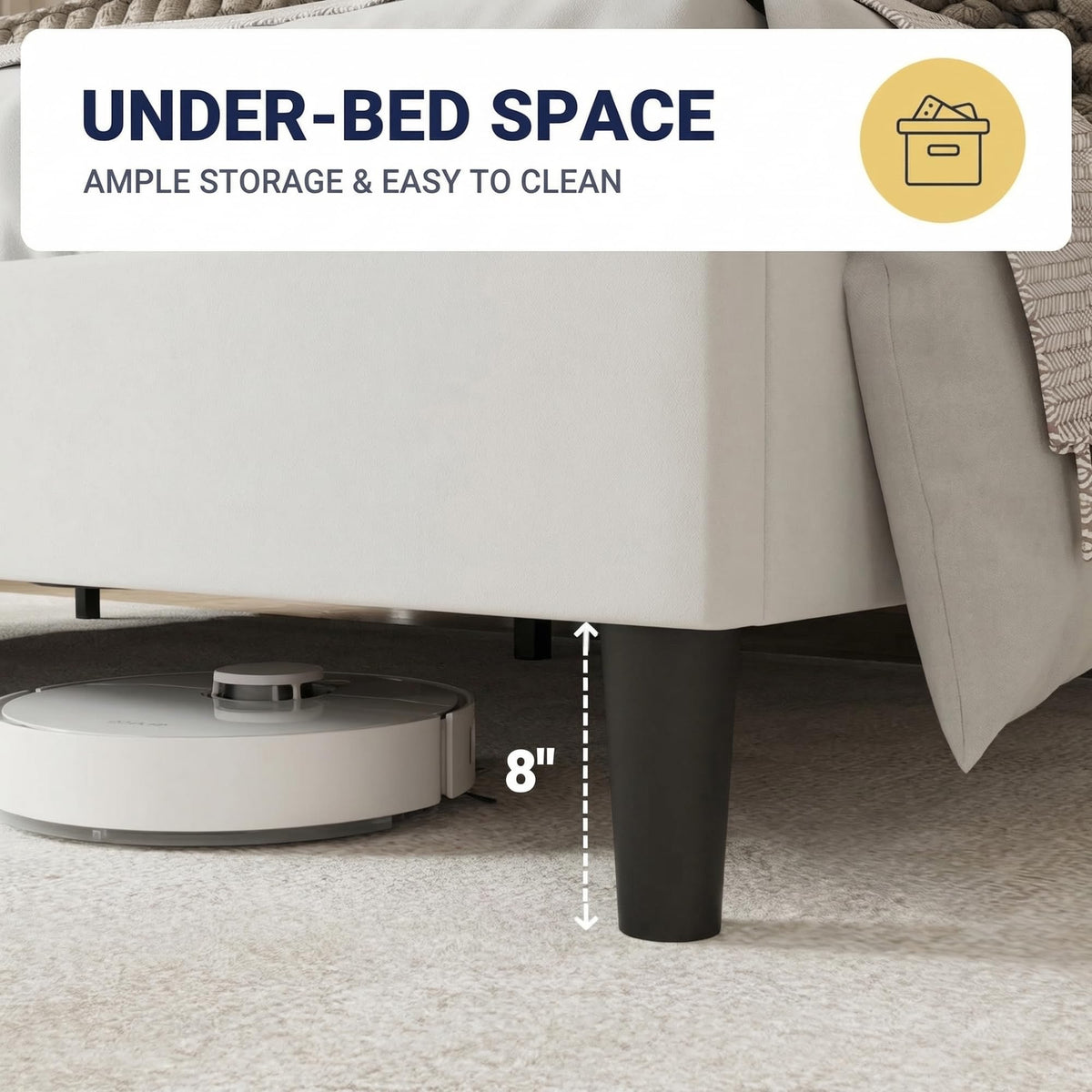 Queen Size White Velvet Bed Frame L18763