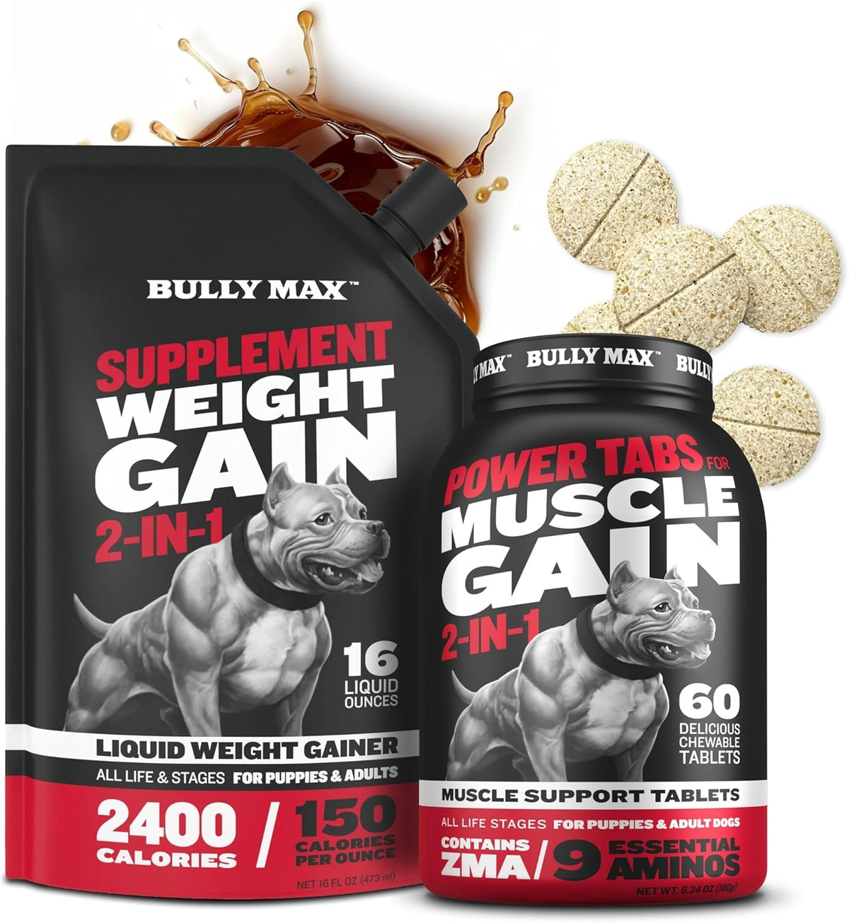 Muscle Builder Supplement and Weight Gainer Liquid Bundle A685090
