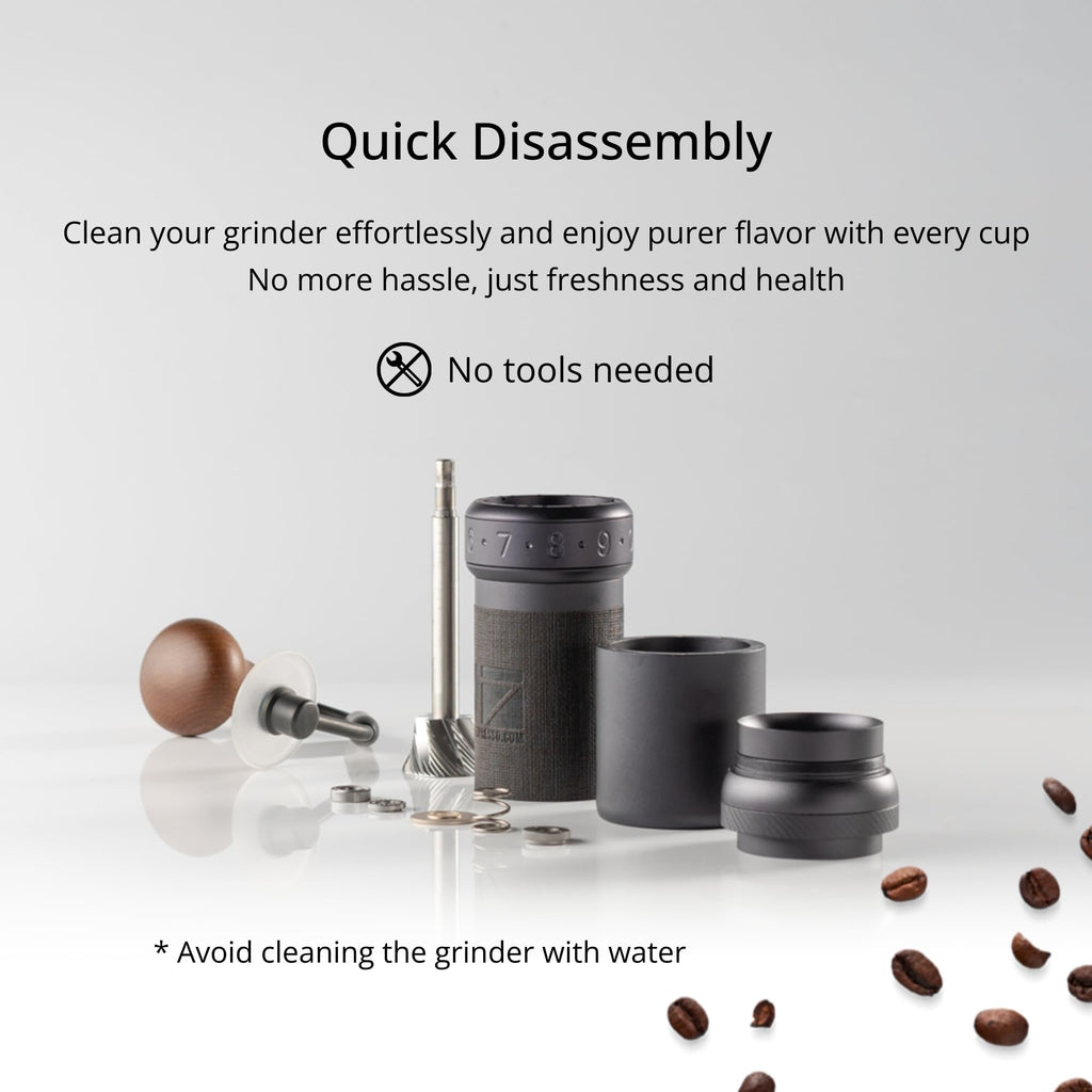 Manual Coffee Grinder Silver with Carrying Case Stainless Steel Conical Burr D942064