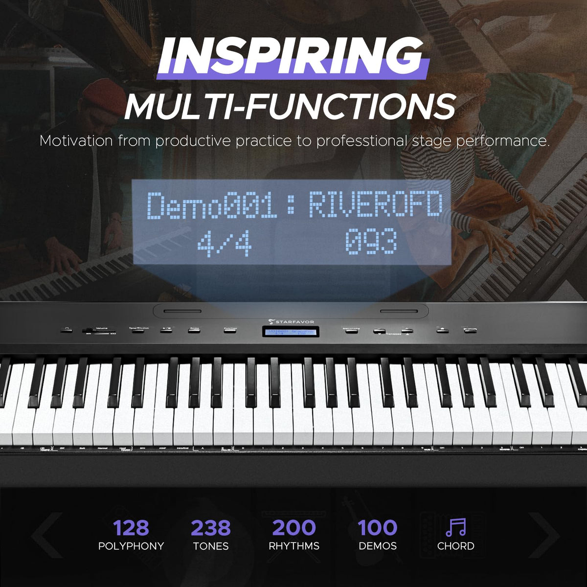 88 Key Full-Weighted Digital Piano with Triple Pedal L21330